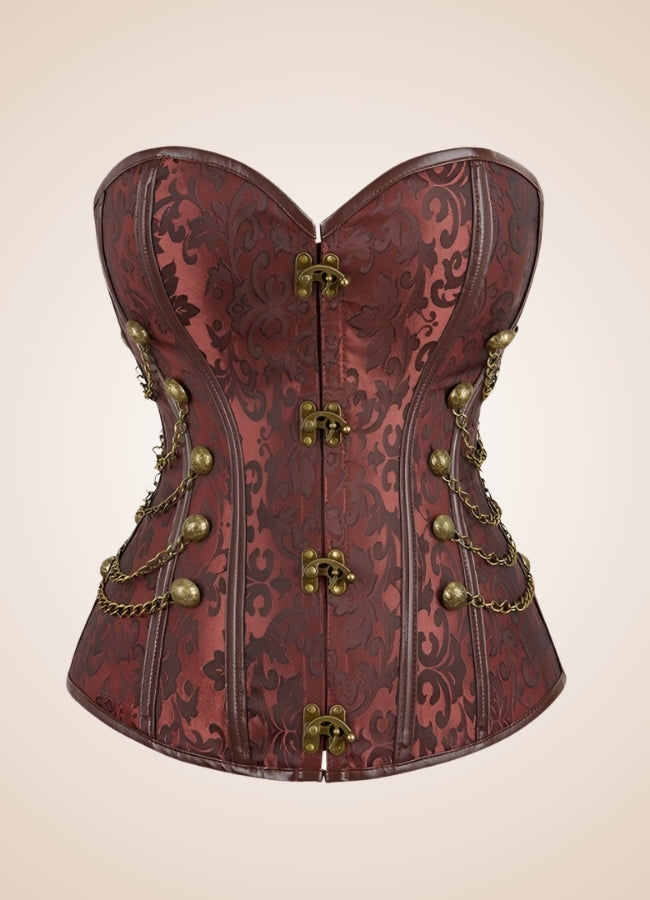 Gothic Chain Steampunk Corset Brown / 4XL gothic-chain-steampunk-corset-brown