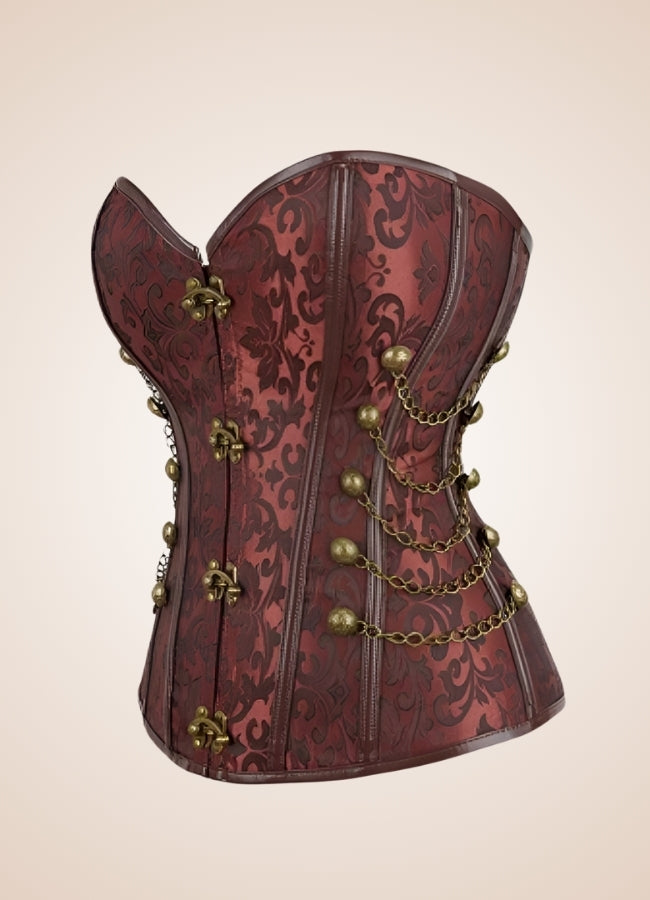 Gothic Chain Steampunk Corset Brown / 4XL gothic-chain-steampunk-corset-brown