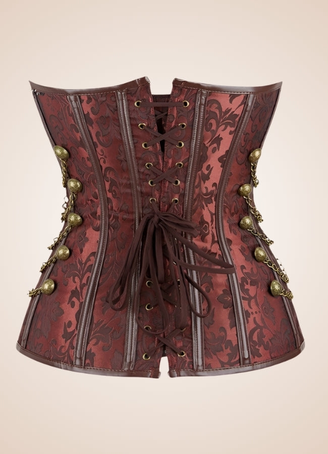 Gothic Chain Steampunk Corset Brown / 4XL gothic-chain-steampunk-corset-brown