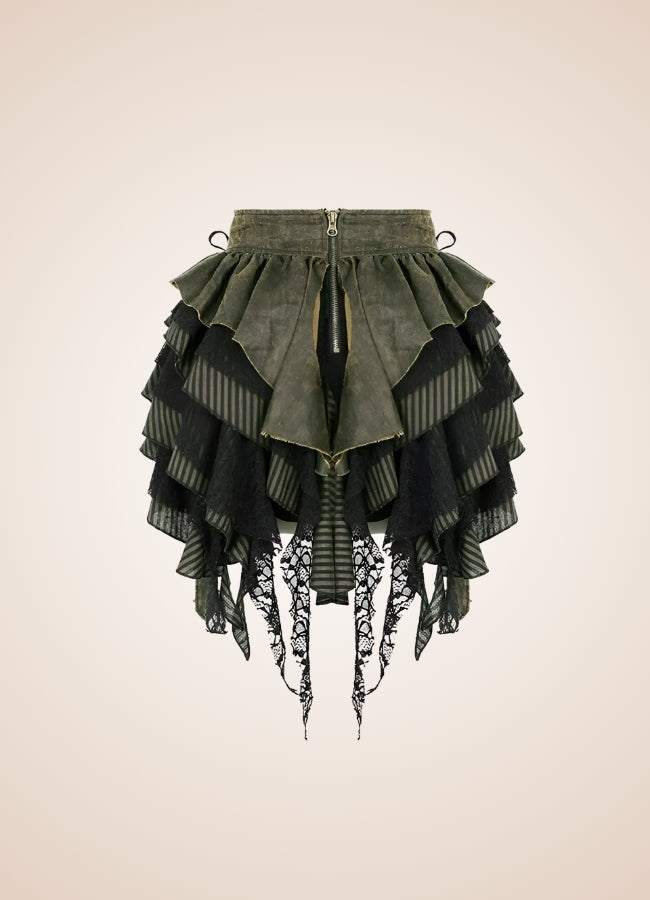 Gothic Flat Bone Lolita Skirt Black / 2XS gothic-flat-bone-lolita-skirt-black