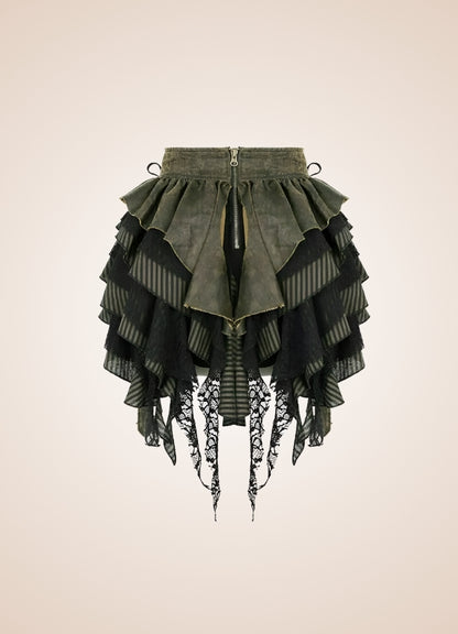 Gothic Flat Bone Lolita Skirt Black / 2XS gothic-flat-bone-lolita-skirt-black