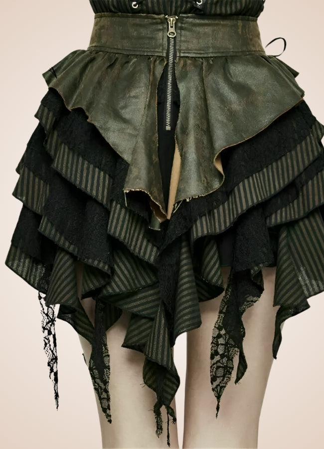 Gothic Flat Bone Lolita Skirt Black / 2XS gothic-flat-bone-lolita-skirt-black