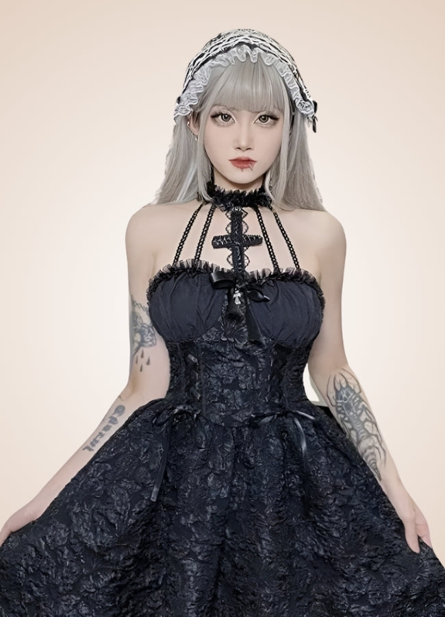 Gothic Lolita Corset Dress Black / M gothic-lolita-corset-dress-black