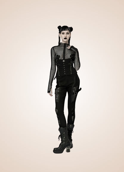 Gothic Punk Hollow Mesh Pants Black / 2XL gothic-punk-hollow-mesh-pants-black