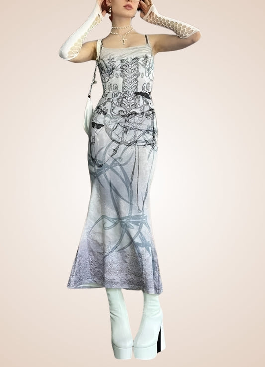Gothic Vintage Dress Gray / M gothic-vintage-dress-gray
