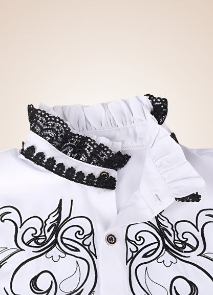 Gothic Vintage White Shirt White / XL gothic-vintage-white-shirt-white