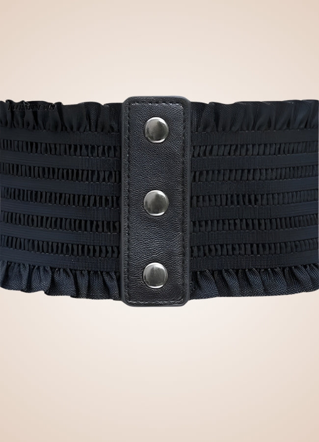 Gothic Wide Lace Up Belt Black / S gothic-wide-lace-up-belt-black