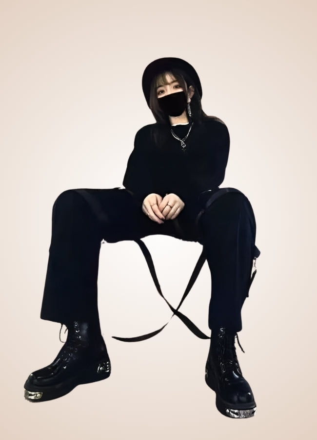 Gothic Women's High Sole Boots Black / 11.5 gothic-womens-high-sole-boots-black