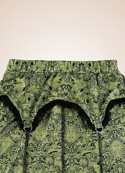 Green Steampunk Victorian Skirt Green / M green-steampunk-victorian-skirt-green
