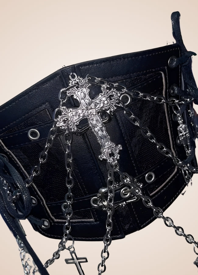 Grunge Crop Top Bustier Black / ONE SIZE grunge-crop-top-bustier-black