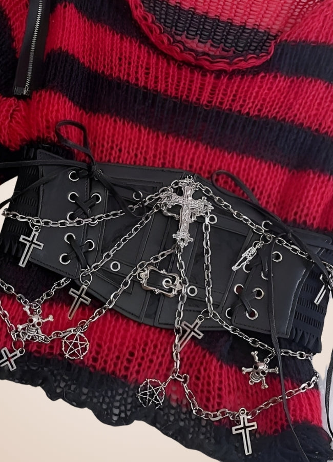 Grunge Crop Top Bustier Black / ONE SIZE grunge-crop-top-bustier-black