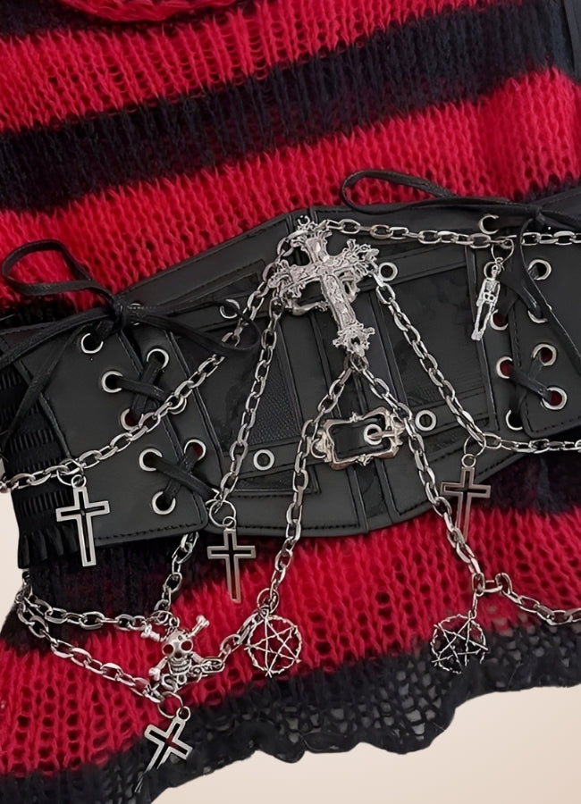 Grunge Crop Top Bustier Black / ONE SIZE grunge-crop-top-bustier-black