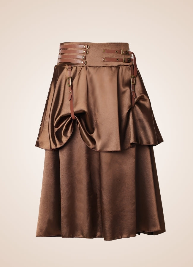 High Waist Steampunk Pirate Skirt Brown / XL high-waist-steampunk-pirate-skirt-brown