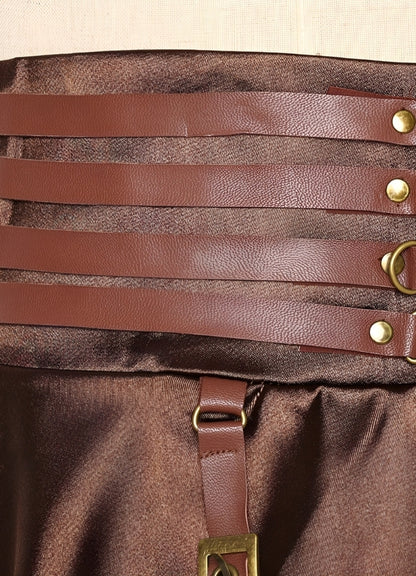 High Waist Steampunk Pirate Skirt Brown / XL high-waist-steampunk-pirate-skirt-brown