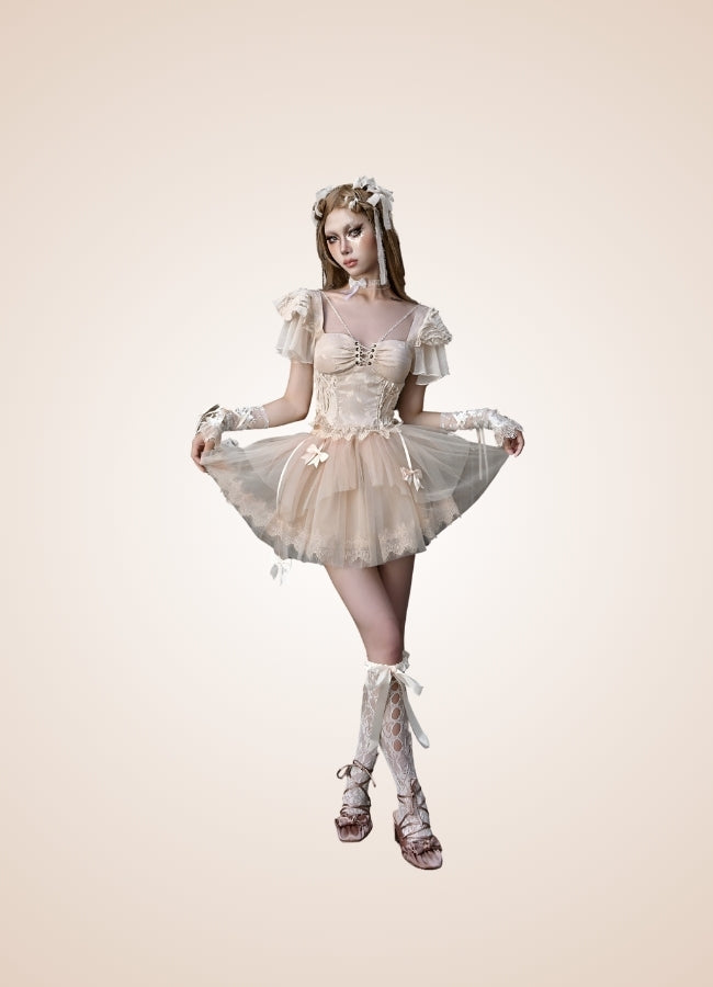 Lolita Steampunk Blouse Beige / L lolita-steampunk-blouse-beige
