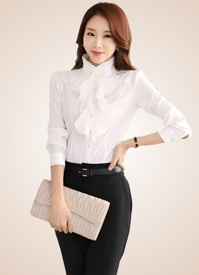 Long Sleeve Victorian Ruffled Shirt White / 4XL long-sleeve-victorian-ruffled-shirt-white