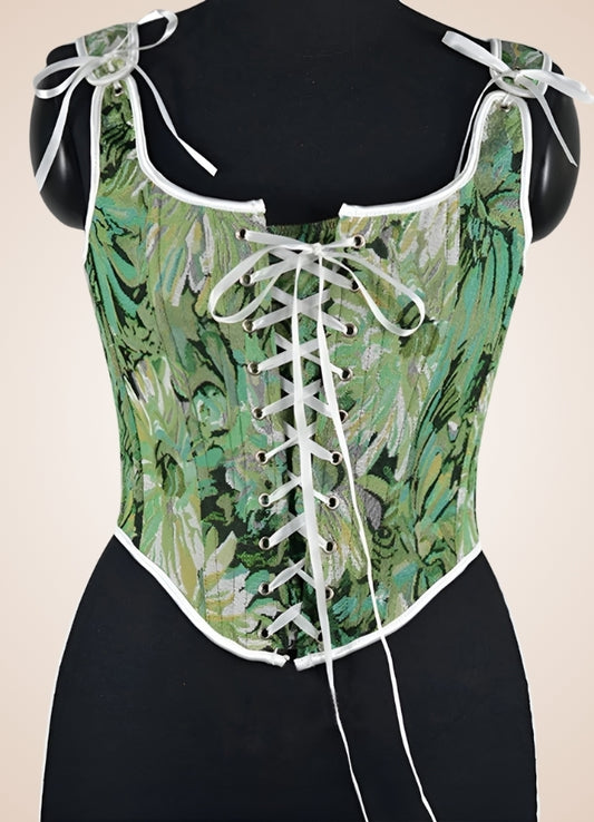 Medieval Lace Steampunk Corset Green / 2XS medieval-lace-steampunk-corset-green