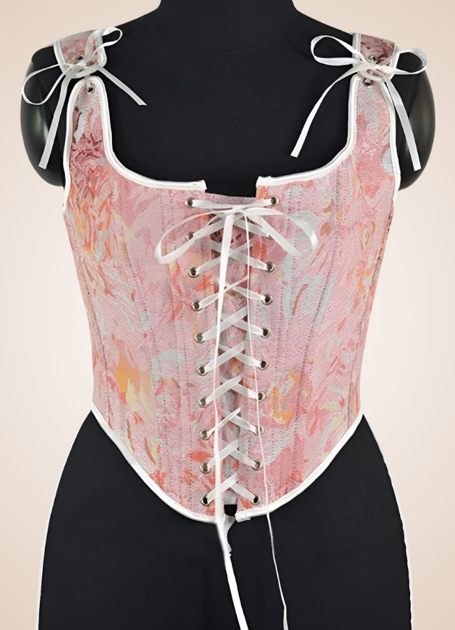 Medieval Lace Steampunk Corset Pink / 2XS medieval-lace-steampunk-corset-pink