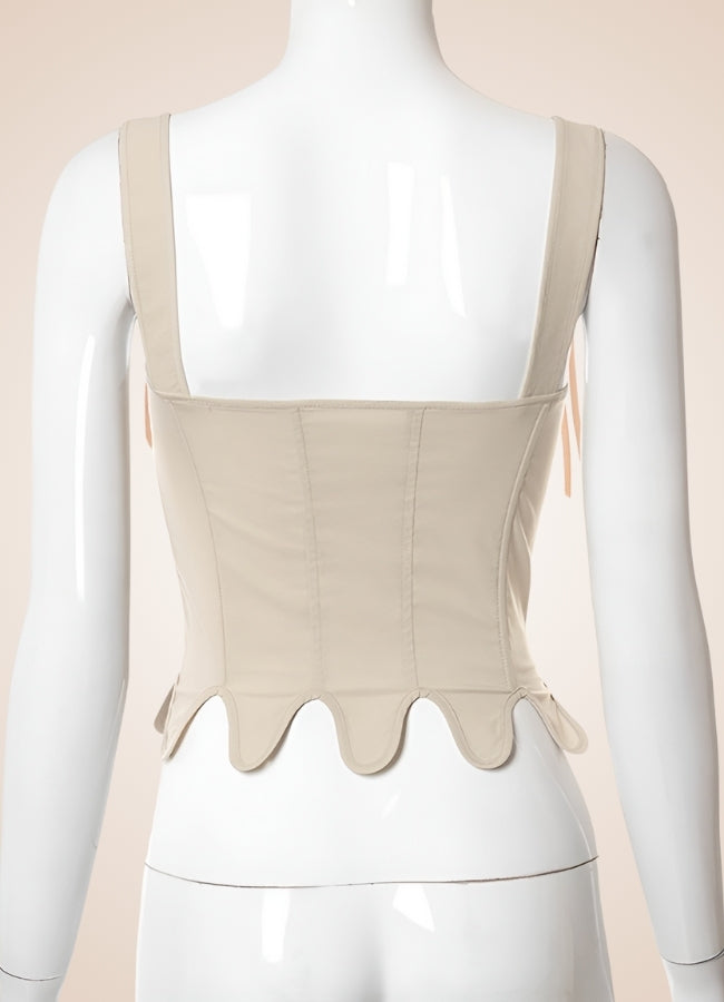 Medieval Renaissance Steampunk Corset Beige / M medieval-renaissance-steampunk-corset-beige