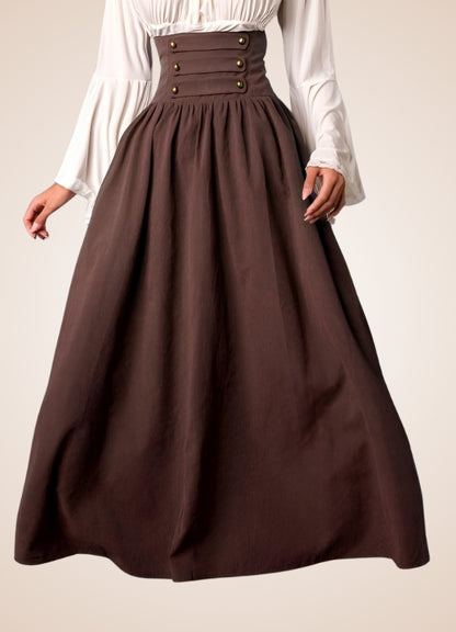 Medieval Steampunk Maxi Skirt Brown / 2XL medieval-steampunk-maxi-skirt-brown