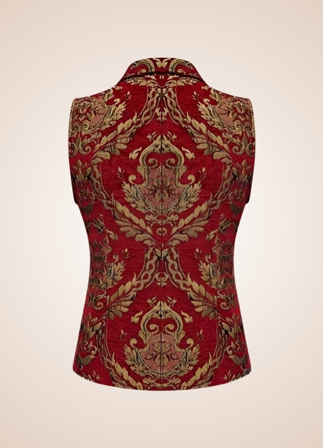 Men Victorian Double Breasted Vest Red / XL men-victorian-double-breasted-vest-red