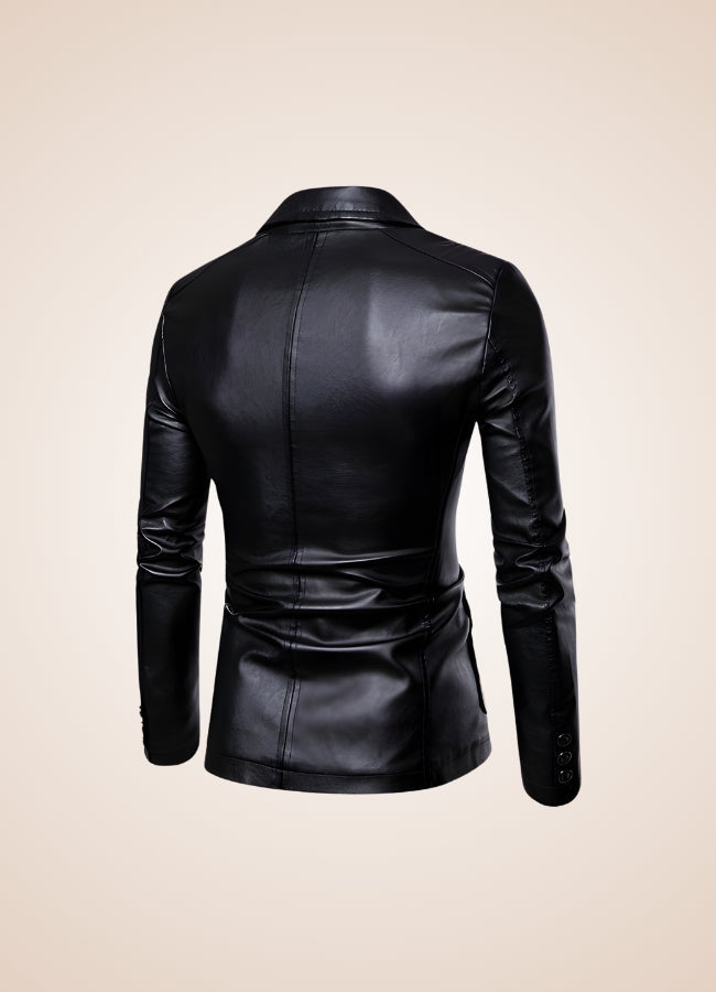 Men's Faux Leather Jacket Black / 4XL mens-faux-leather-jacket-black