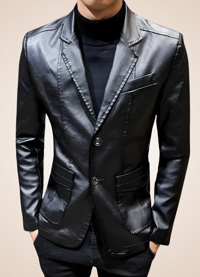 Men's Faux Leather Jacket Black / 4XL mens-faux-leather-jacket-black