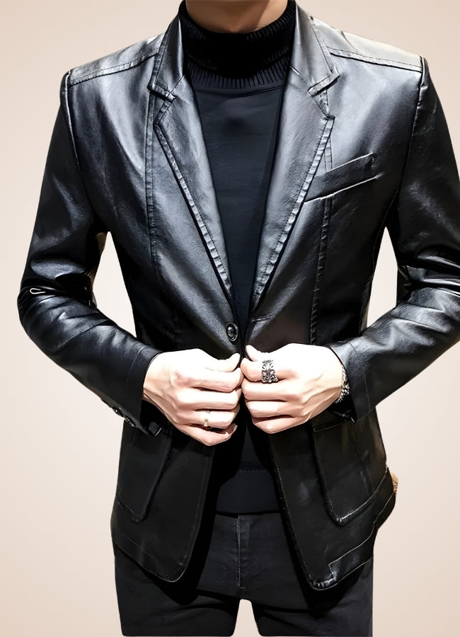 Men's Faux Leather Jacket Black / 4XL mens-faux-leather-jacket-black