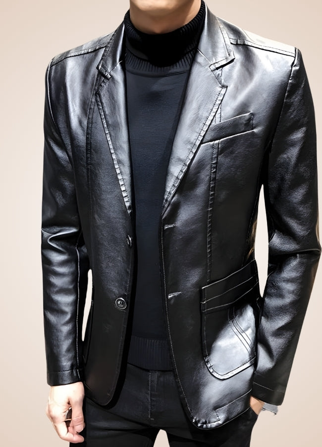 Men's Faux Leather Jacket Black / 4XL mens-faux-leather-jacket-black