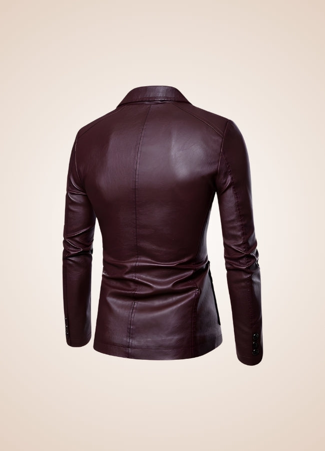 Men's Faux Leather Jacket Wine Red / 4XL mens-faux-leather-jacket-wine-red