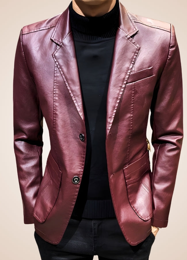 Men's Faux Leather Jacket Wine Red / 4XL mens-faux-leather-jacket-wine-red