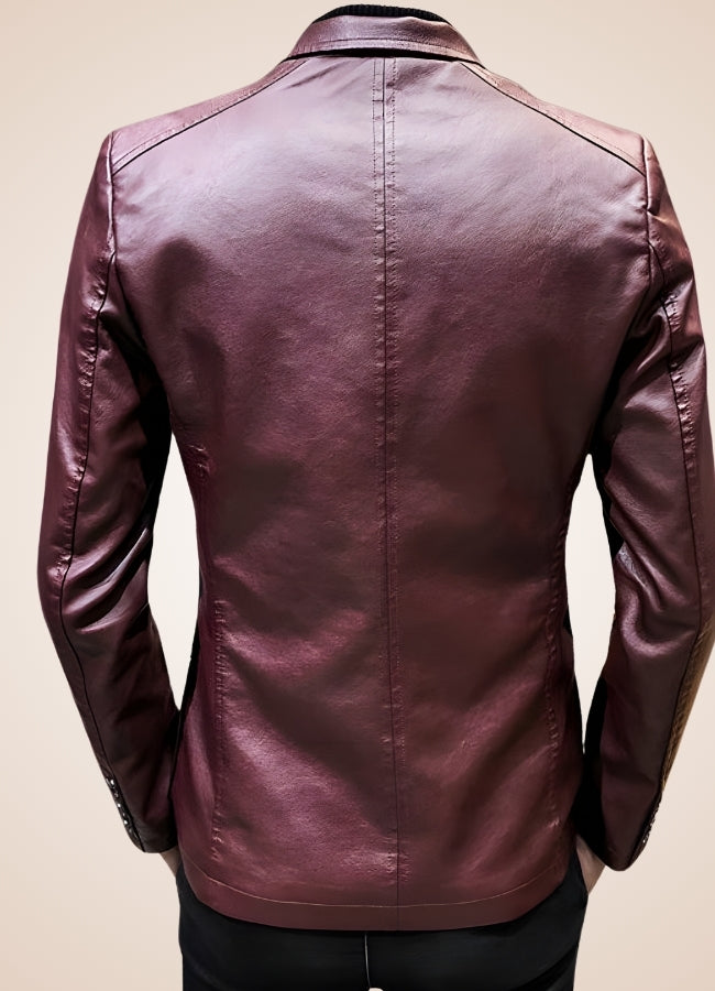 Men's Faux Leather Jacket Wine Red / 4XL mens-faux-leather-jacket-wine-red