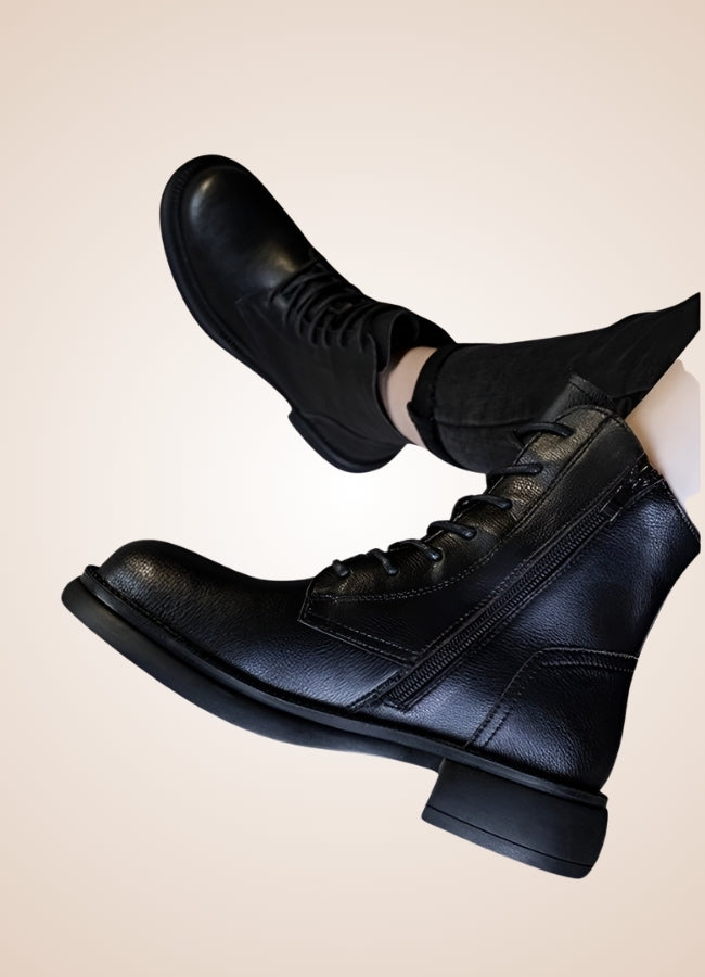 Men's Leather Motorcycle Boots Black / 7.5 mens-leather-motorcycle-boots-black