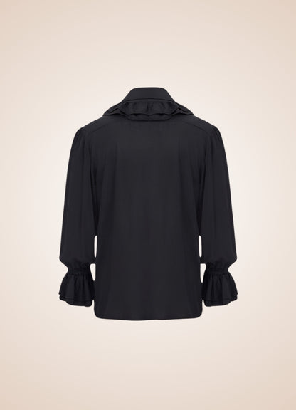Men's Pirate Ruffles Shirt Black / XL mens-pirate-ruffles-shirt-black