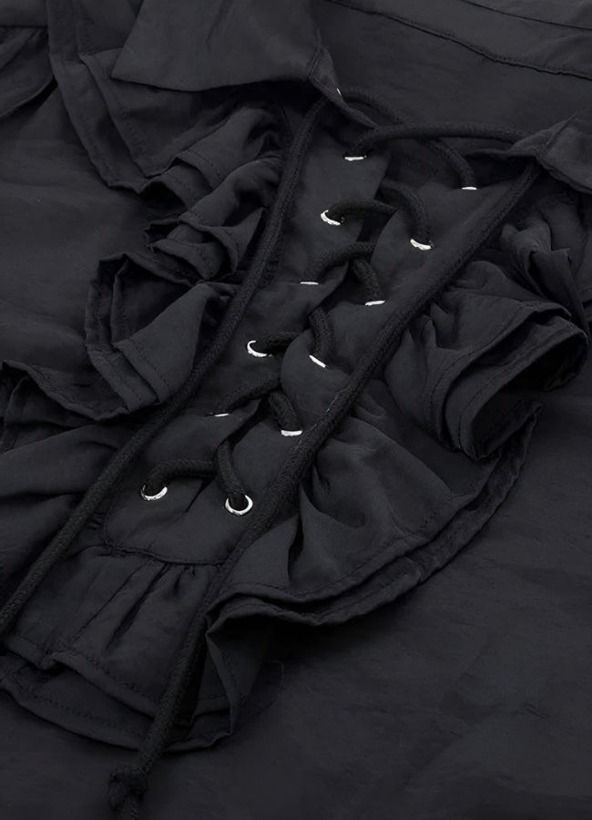 Men's Pirate Ruffles Shirt Black / XL mens-pirate-ruffles-shirt-black