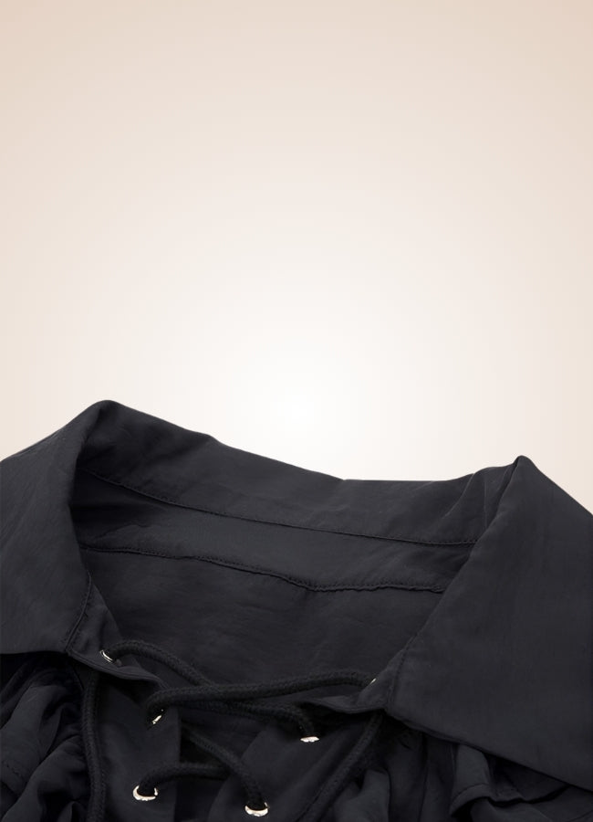 Men's Pirate Ruffles Shirt Black / XL mens-pirate-ruffles-shirt-black