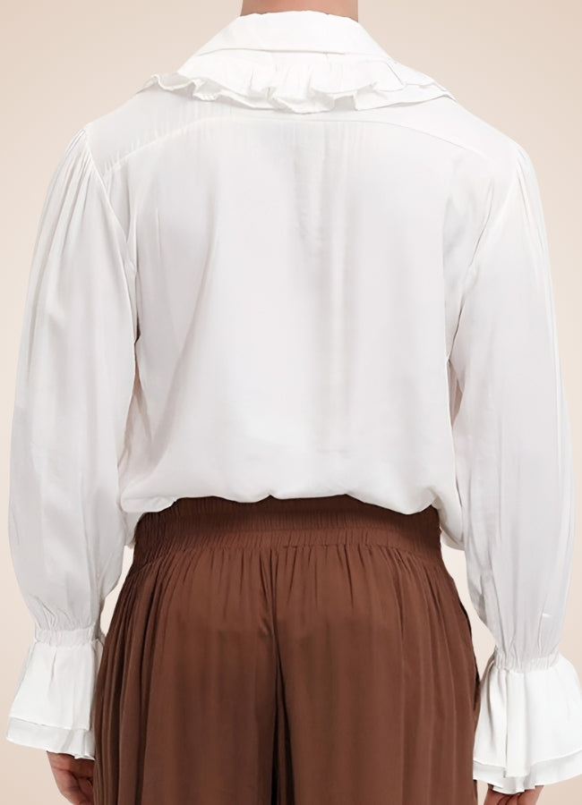 Men's Pirate Ruffles Shirt White / XL mens-pirate-ruffles-shirt-white