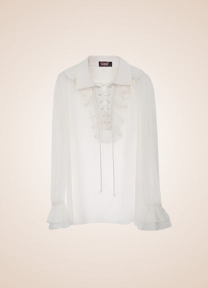 Men's Pirate Ruffles Shirt White / XL mens-pirate-ruffles-shirt-white