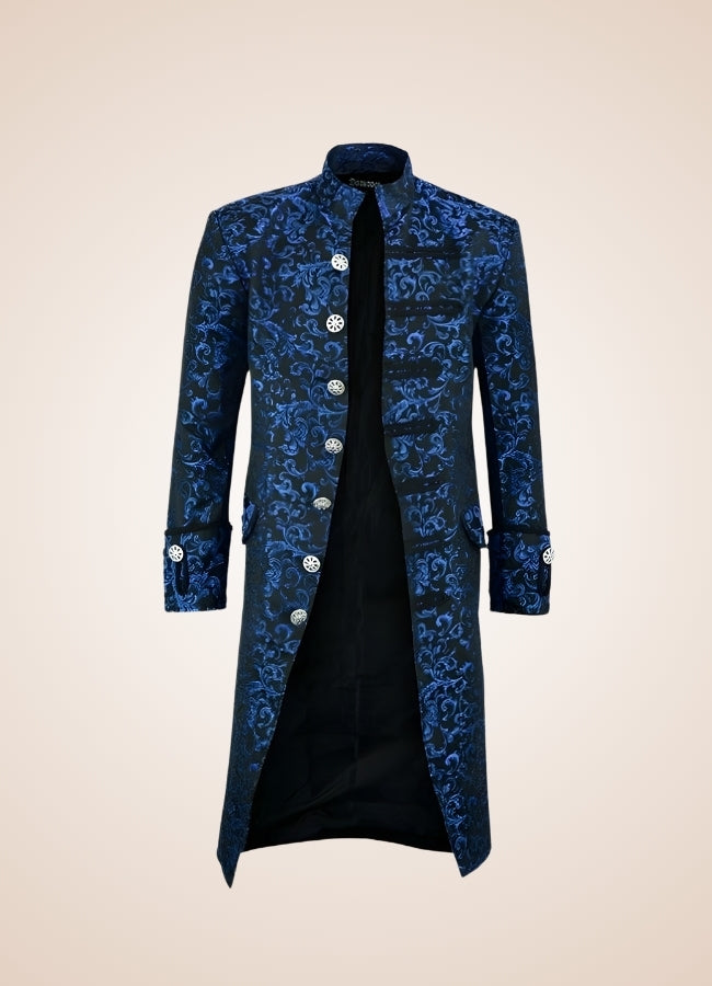 Men's Steampunk Coat Blue / 4XL mens-steampunk-coat-blue