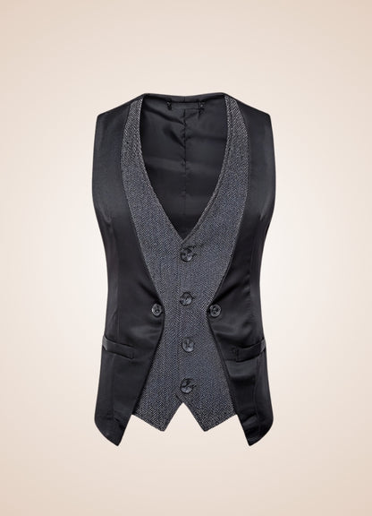 Men's Steampunk Vintage Vest Black / XL mens-steampunk-vintage-vest-black