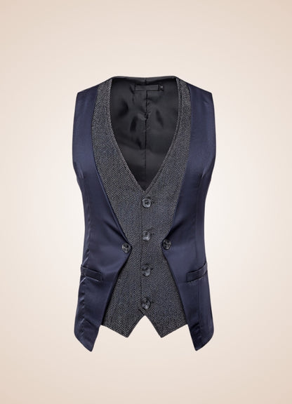 Men's Steampunk Vintage Vest Navy Blue / XL mens-steampunk-vintage-vest-navy-blue