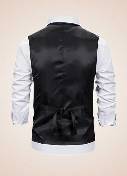Men's Suit Vest With Chain Black / XL mens-suit-vest-with-chain-black
