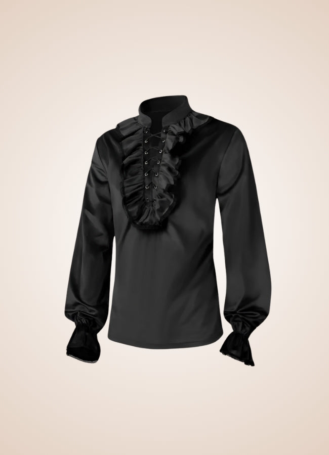 Men's Victorian Steampunk Shirt Black / 2XL mens-victorian-steampunk-shirt-black