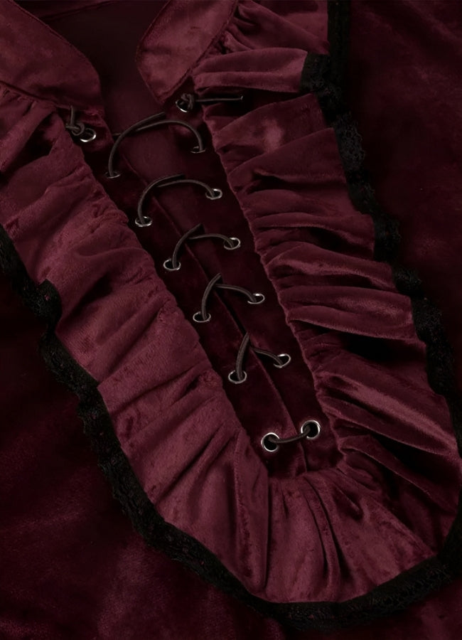 Men's Victorian Steampunk Shirt Wine Red / 2XL mens-victorian-steampunk-shirt-wine-red