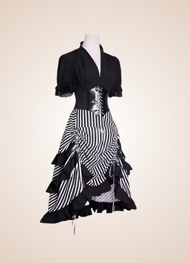 Pirate Steampunk Corset Dress Black / 2XL pirate-steampunk-corset-dress-black