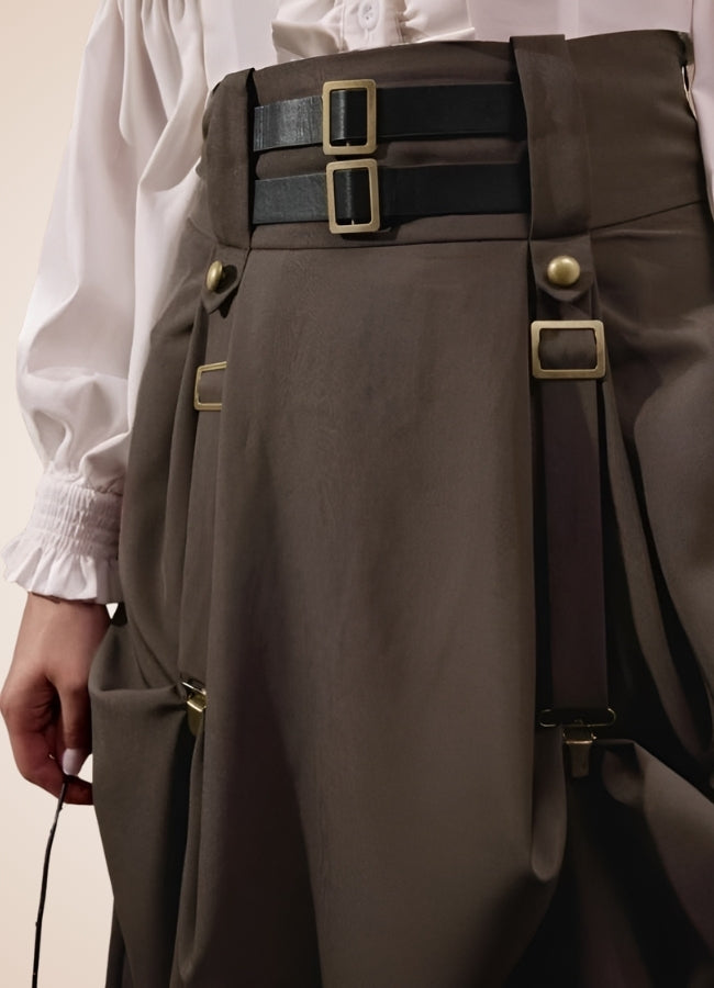 Pirate Straps Steampunk Skirt Brown / XL pirate-straps-steampunk-skirt-brown