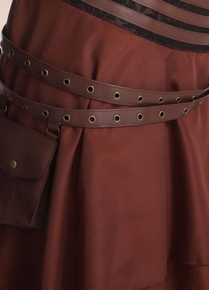 Pirate Style Steampunk Skirt Brown / XL pirate-style-steampunk-skirt-brown