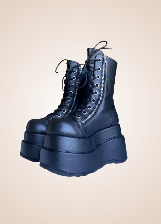 Platform Lace-up Boots Black / 9.5 platform-lace-up-boots-black