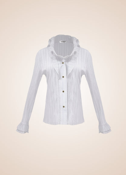 Pleated Steampunk Shirt White / M pleated-steampunk-shirt-white