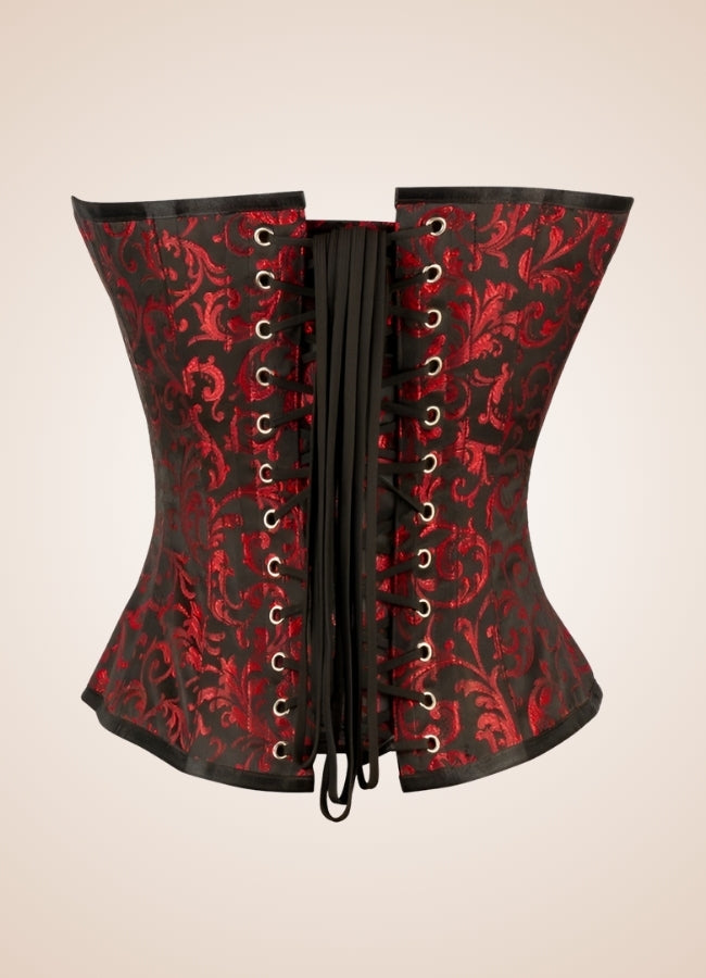 Red And Black Steampunk Corset Red / XL red-and-black-steampunk-corset-red